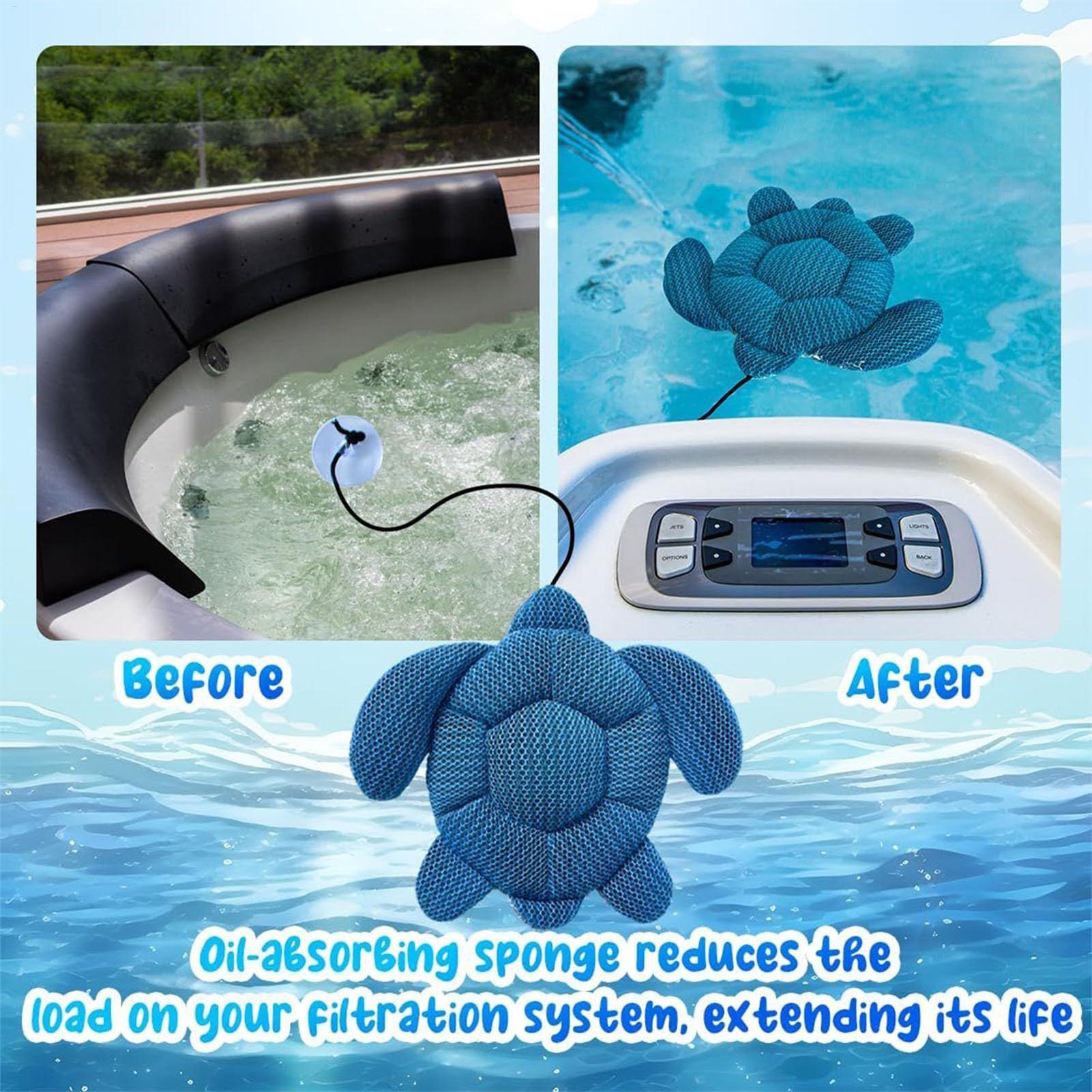 Water Dish Reptile - Hot Tub Scum Absorber สปาน้ํามันดูดซับฟองน้ําลอยเต่า Scum