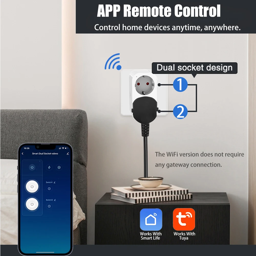 BORUIDAPLS ปลั๊กอัจฉริยะ WiFi  - Timer Dual Outlet บทวิจารณ์และราคา